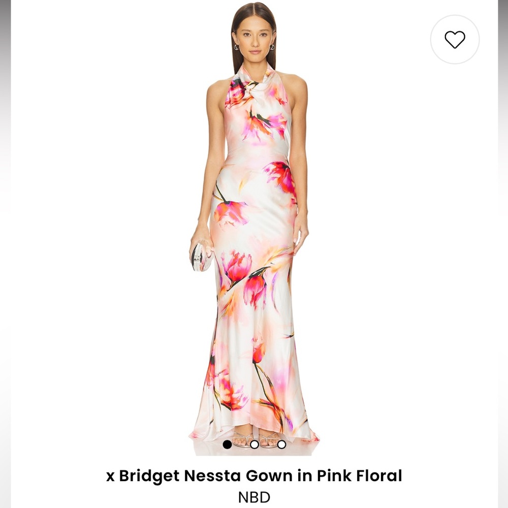 NBD Pink Floral Backless Dress